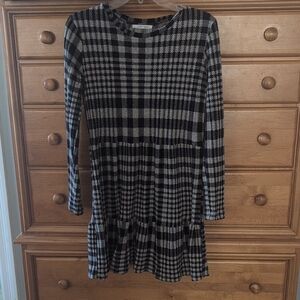 Zara Black and White Checkered Dress